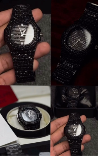 Blacked Iced Out Stain-less Steel Chain