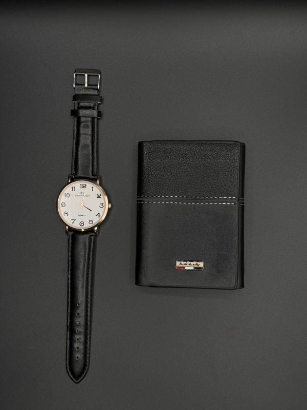 Leather wallet + Leather Strap watch